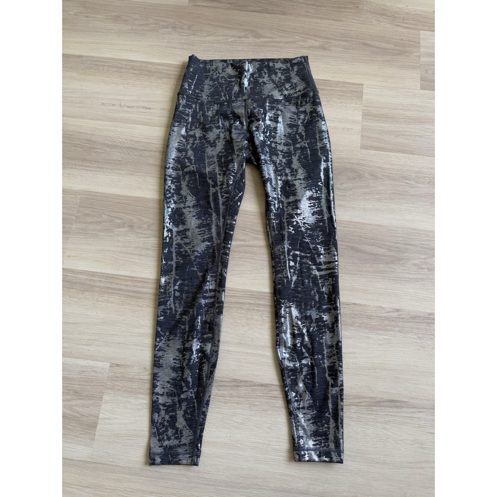 Lululemon Wunder Under Hi-Rise Tight 28" Crinkle Heather Brindle Shine Foil 6